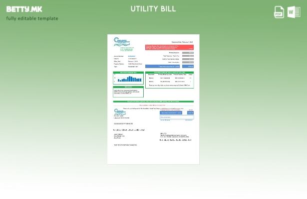 Модерен стил на САД Консолидиран образец за сметки за комунални услуги за взаемн
